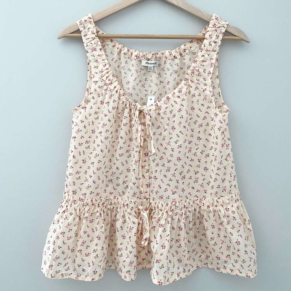 ❗️LAST CALL❗️Madewell Shirred Drawstring Tank Top